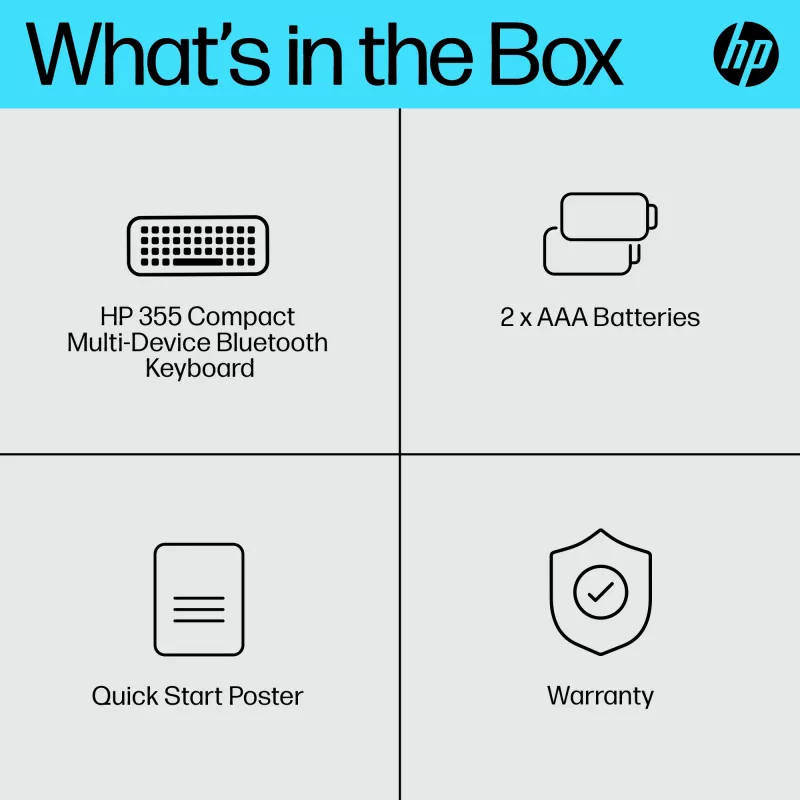 Kompaktná Bluetooth klávesnica HP 355 – bezdrôtové mechanické klávesy, čierna, 0,34 kg