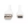 DIGITUS USB-C silikónový nabíjací kábel USB-A - USB-C USB 2.0 60W - 2m biely