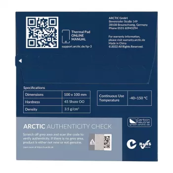 ARCTIC TP-3 Premium Performance teplovodivá podložka 100 x 100 mm, 1,5 mm