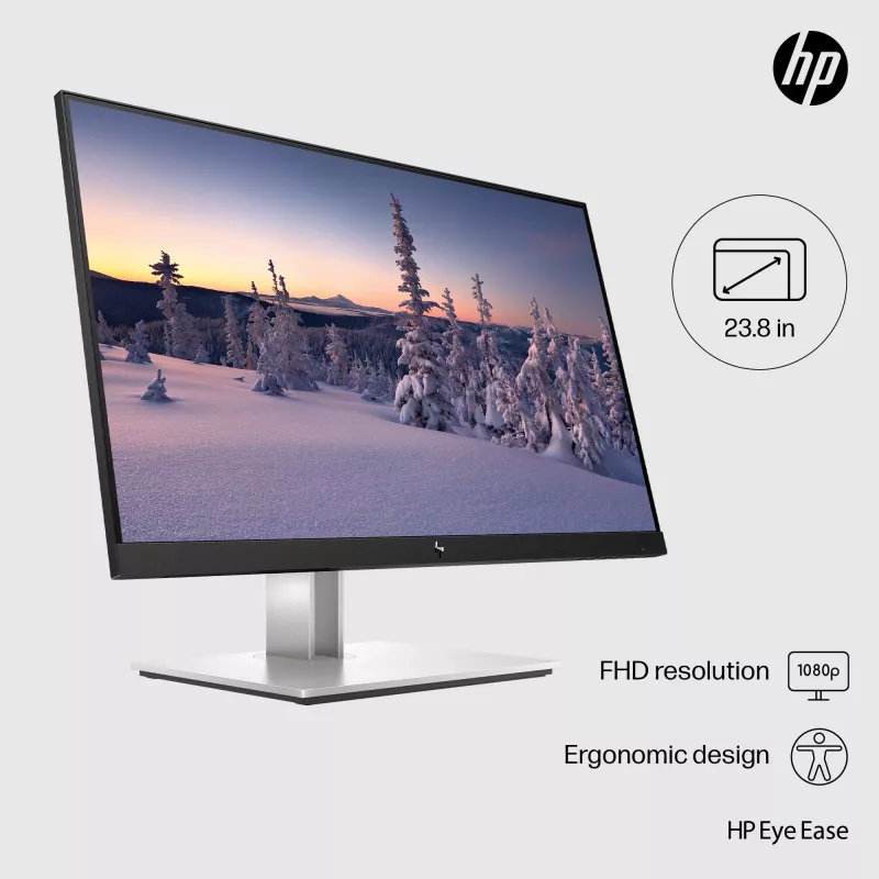 HP E-Series E24 G4 FHD monitor, 60,5 cm (23,8 palca), 1920 x 1080 pixelov, Full HD, LCD, 5 ms, čierny