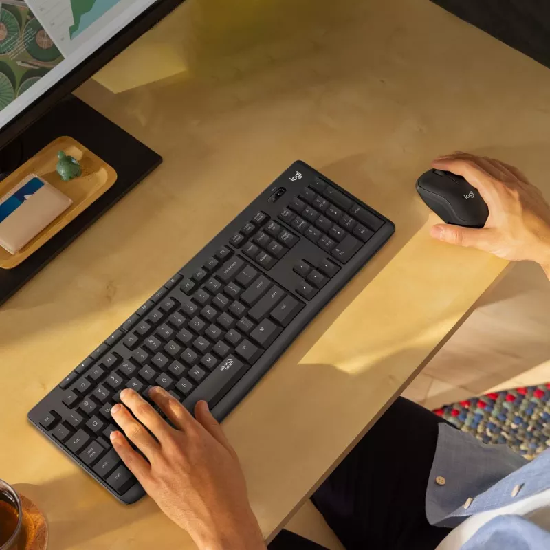 LOGITECH MK295 tichá bezdrôtová klávesnica/myš – grafit – Qwertz Swiss/Lux