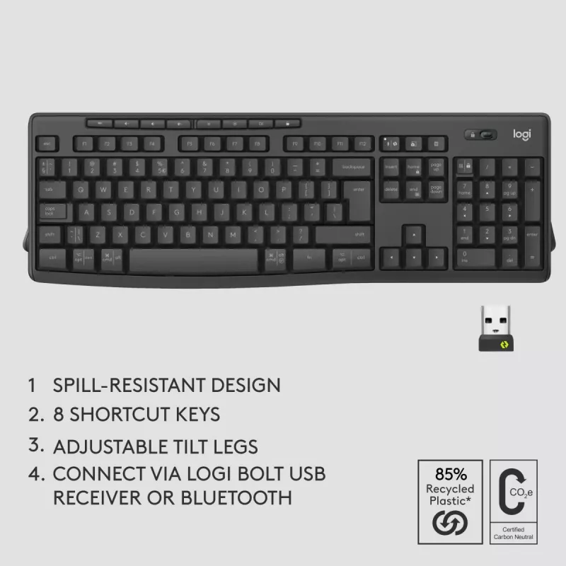 Logitech MK370 Combo for Business – bezdrôtová klávesnica a myš v plnej veľkosti