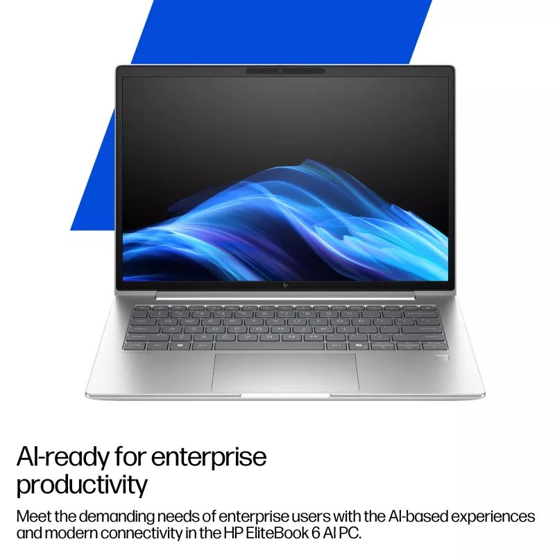 HP EliteBook 6 G1a AI PC AD3K1ET notebook, AMD Ryzen 7 250, 40,6 cm (16 palcov) WUXGA IPS 1920x1200, 32 GB RAM, 1 TB NVMe SSD, AMD Radeon 780M, Wi-Fi 7, Bluetooth, Windows 11 Pro, nemecká klávesnica, strieborný