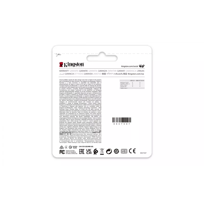 Kingston Technology DataTraveler 64GB USB3.2 Gen 1 Exodia M (čierna + modrá) – 2 kusy