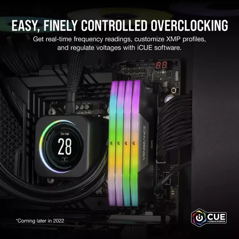 DIMM 128 GB DDR5-5600 (4x 32 GB) quad kit, operačná pamäť čierna, CMH128GX5M4B5600C40, Vengeance RGB, INTEL XMP