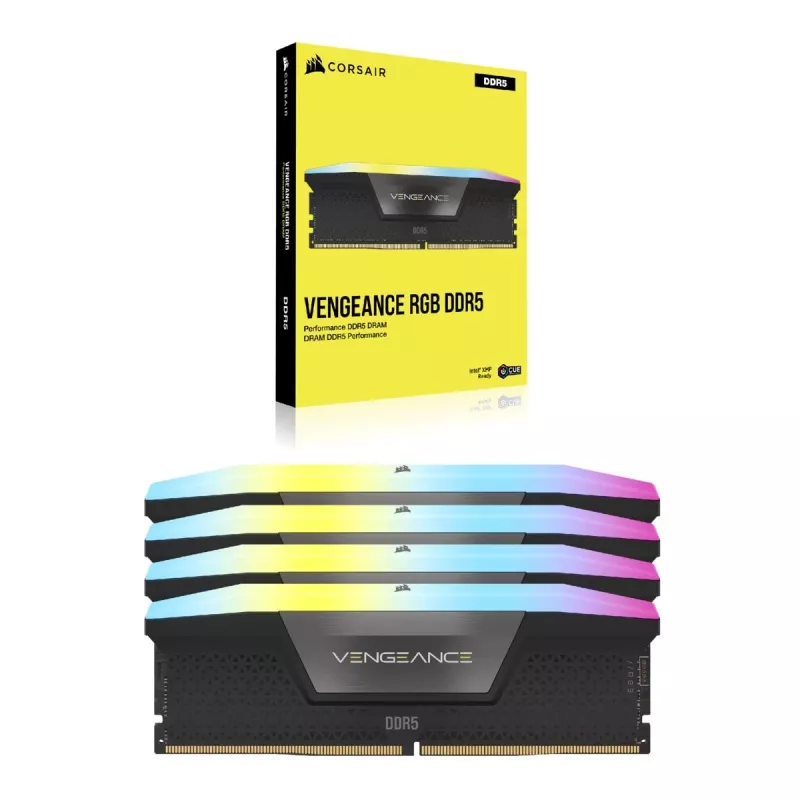 CORSAIR pamäť 192GB DDR5 RGB (4x48GB) DRAM 5200MT/s CL38 Vengeance pamäťový kit – čierna