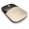 HP Z3700 zlatá bezdrôtová myš, obojručná, optická, RF Wireless, 1200 DPI, zlatá