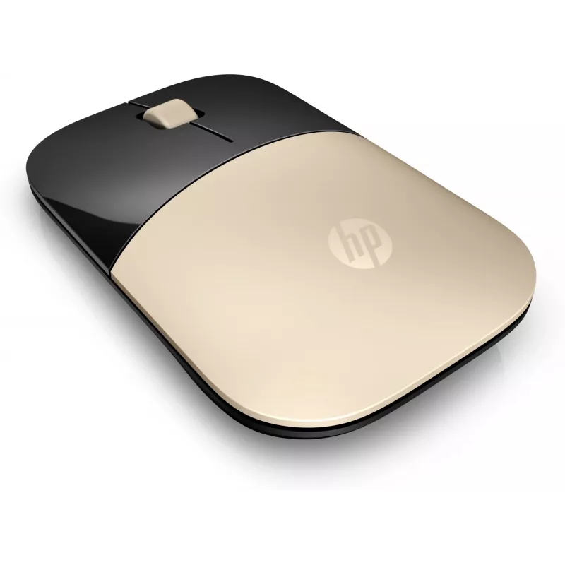 HP Z3700 zlatá bezdrôtová myš, obojručná, optická, RF Wireless, 1200 DPI, zlatá