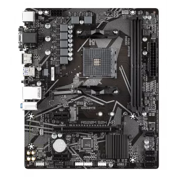 GIGABYTE A520M S2H základná doska - podporuje AMD Ryzen 5000 série AM4 CPU, 4+3 fázy Pure Digital VRM, až do 5100MHz DDR4 (OC), PCIe 3.0 x4 M.2, GbE LAN, USB 3.2 Gen 1