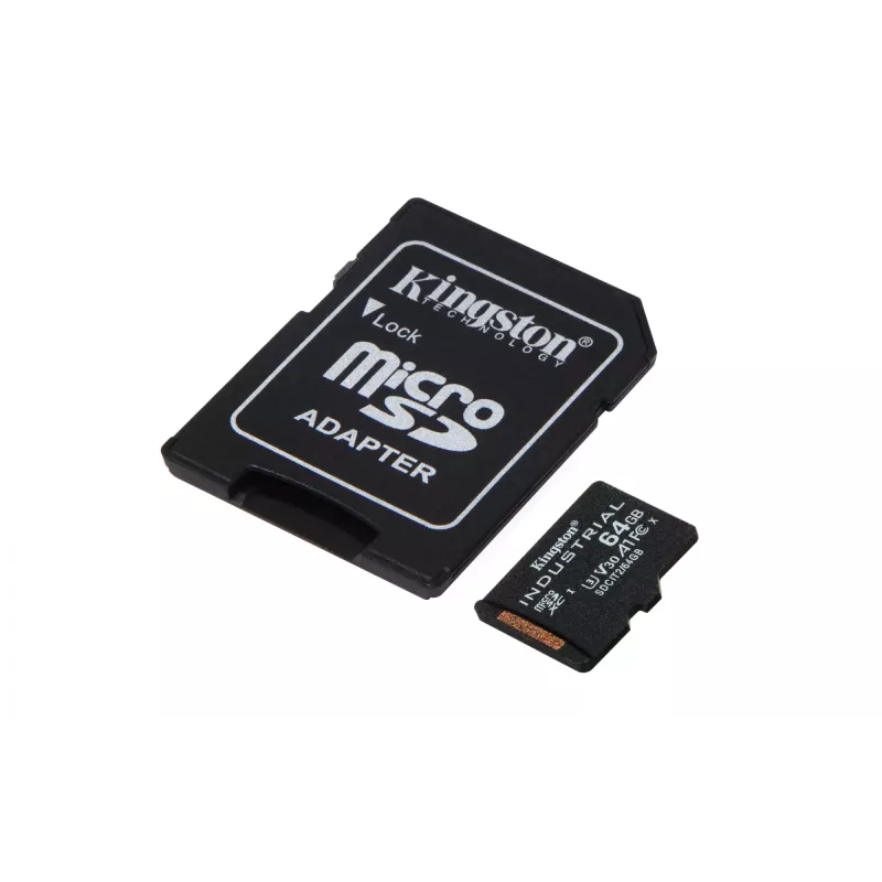 Kingston Technology 64 GB microSDXC Industrial C10 A1 pSLC karta + SD adaptér