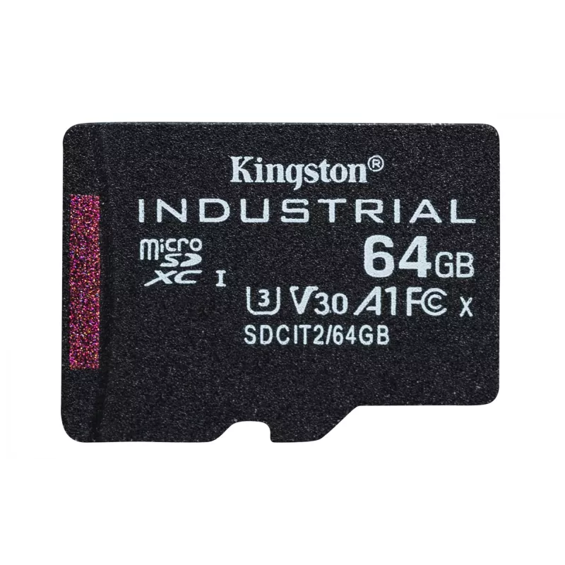 Kingston Technology 64 GB microSDXC Industrial C10 A1 pSLC karta + SD adaptér
