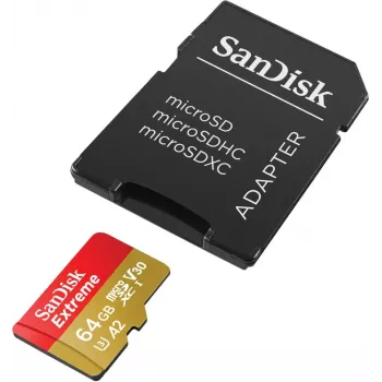 WESTERN DIGITAL Extreme microSDXC 64GB SD adaptér akčné kamery a drony 170MB/s 80MB/s A2 C10 V30 UHS-I U3