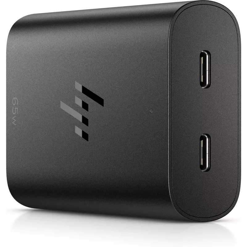 HP 600Q7AA 65 W GaN USB-C nabíjačka na notebook, 2 × USB-C, 20 V, čierna