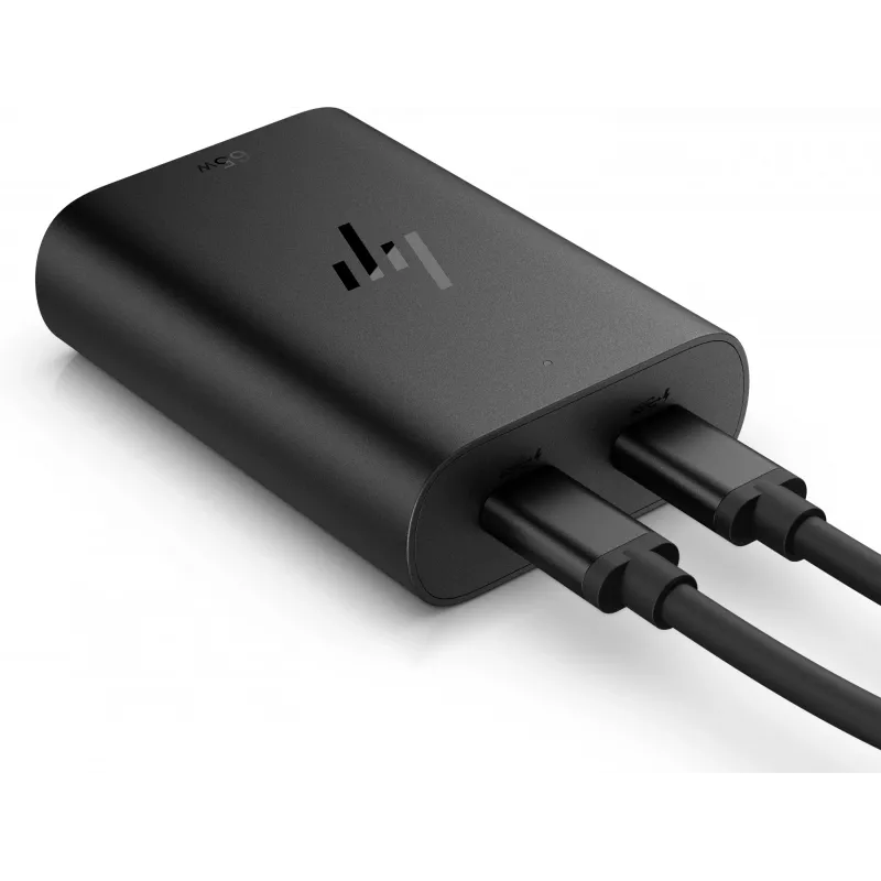 HP 600Q7AA 65 W GaN USB-C nabíjačka na notebook, 2 × USB-C, 20 V, čierna