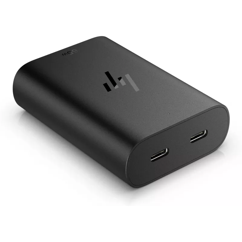 HP 600Q7AA 65 W GaN USB-C nabíjačka na notebook, 2 × USB-C, 20 V, čierna