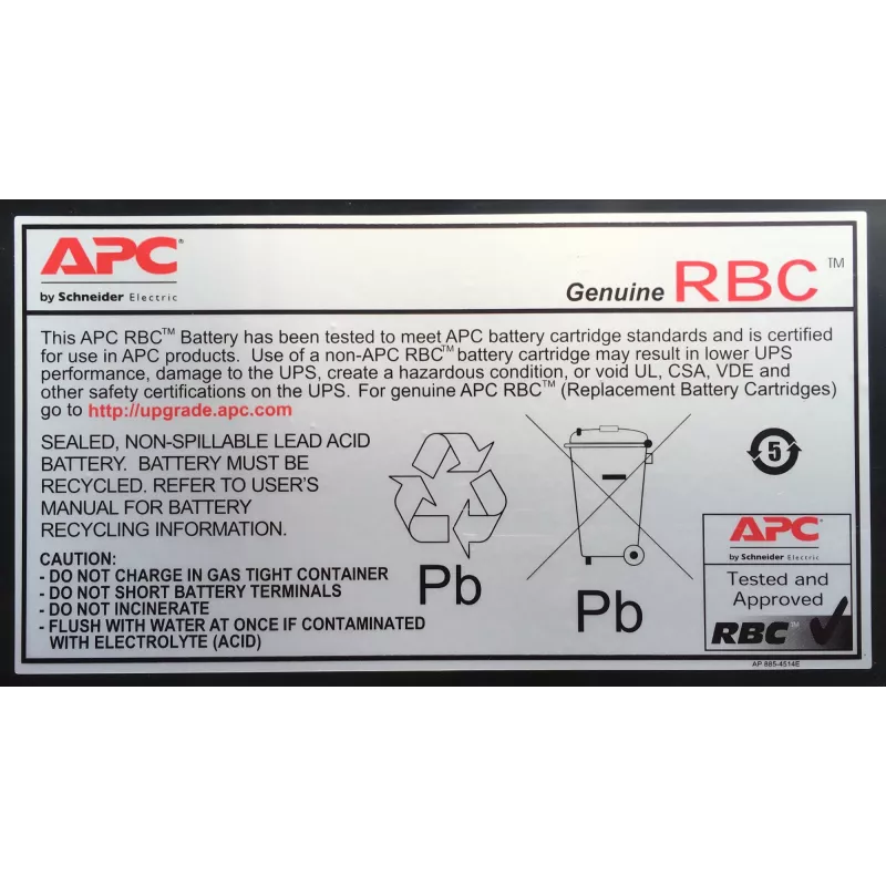 APC náhradná batériová kazeta RBC33 (OEM), olovená (VRLA), 5,33 kg, 149 x 64 x 197 mm, 0 - 40 °C, 0 - 40 °C, 0 - 95%
