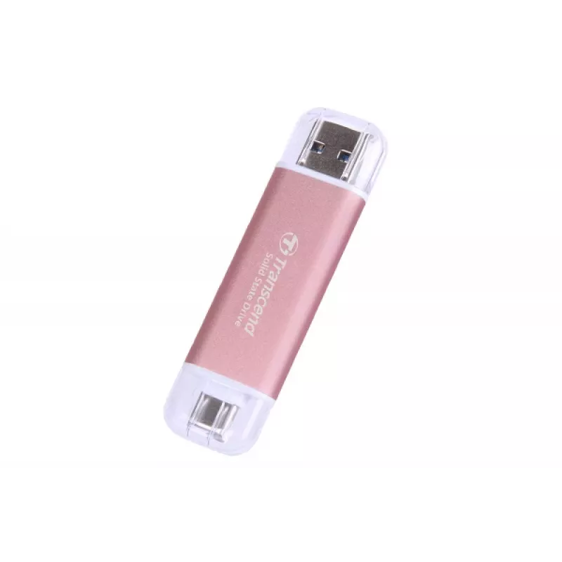 TRANSCEND Esd310p - 512 GB prenosný SSD - USB Type-A / USB Type-C - ružová