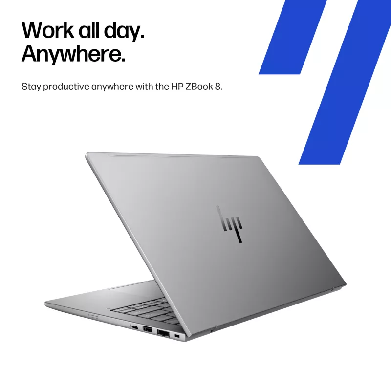 HP ZBook 8 G1ak A3ZT3ET mobilná pracovná stanica AI PC, AMD Ryzen AI 7 PRO 350, 35,6 cm (14 palcov) WUXGA IPS 1920 x 1200, 32 GB RAM, 1 TB NVMe SSD, AMD Radeon 860M, Wi-Fi 7, Bluetooth, Windows 11 Pro, nemecká klávesnica, Meteor Silver