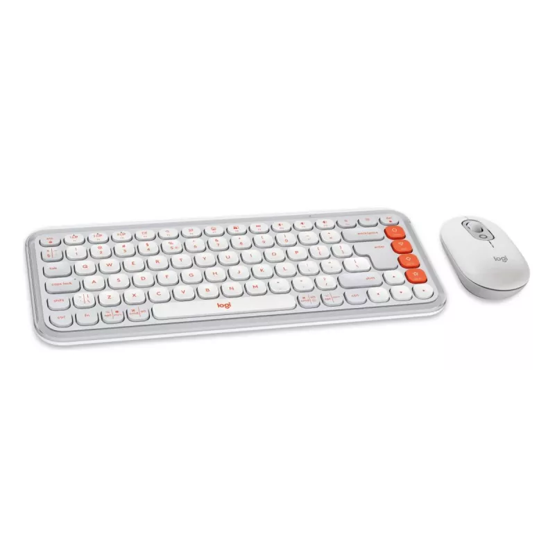 Logitech POP Icon Combo klávesnica myš univerzálna Bluetooth QWERTY US International oranžová biela