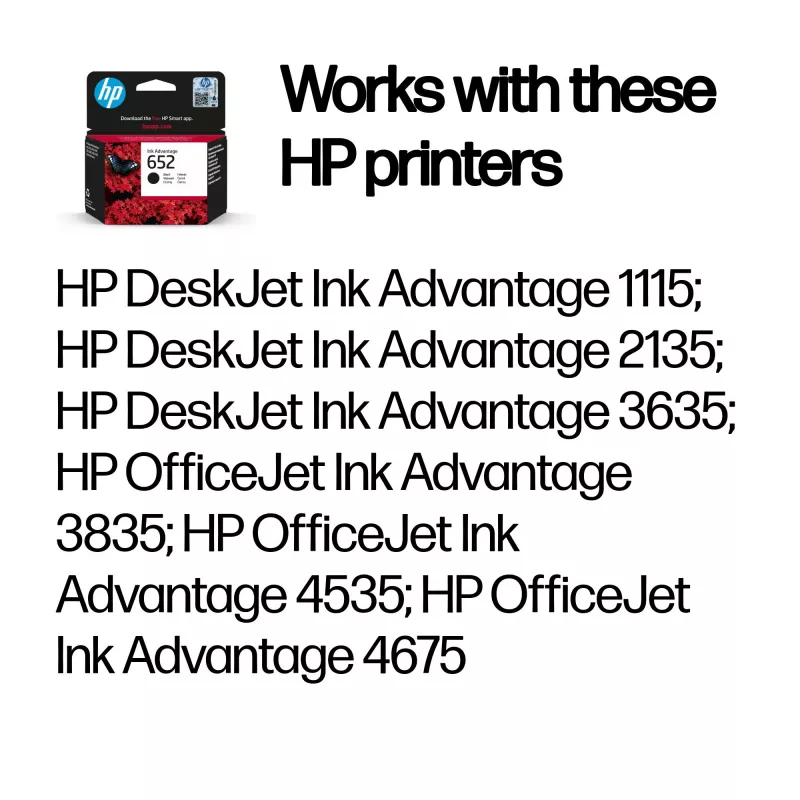HP 652 čierna originálna Ink Advantage kazeta