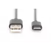DIGITUS ASSMANN USB Type-C spojovací kábel, Type-C na A M/M, 1m 3A, 480MB, verzia 2.0, čierny