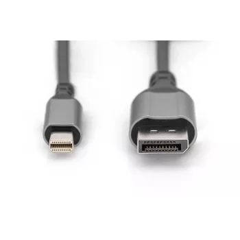 DIGITUS mini DP na DP 8K 60 Hz. DP 1.4 hliníkové puzdro čierna 2 m