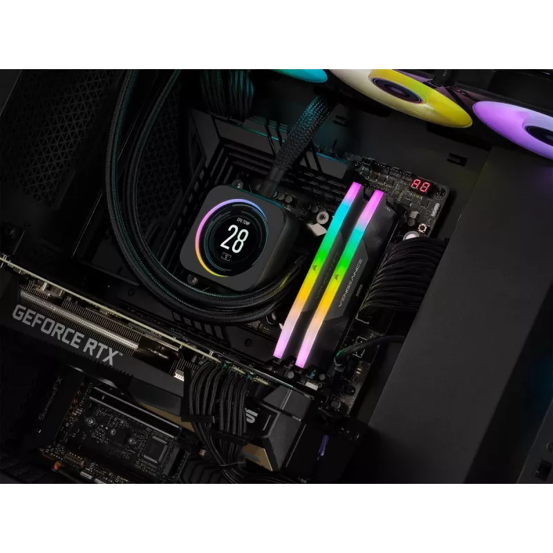 Corsair Vengeance RGB 32 GB (2x16 GB) DDR5-6000 CL38 sada pamäte RAM, čierna