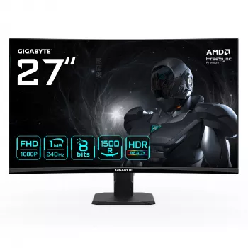 GIGABYTE GS27FC2 27 inch FHD zakrivený herný monitor – 1920 x 1080, 240 Hz, 1, 350 cd/m², HDR Ready, HDMI 2.0, DisplayPort 1.4