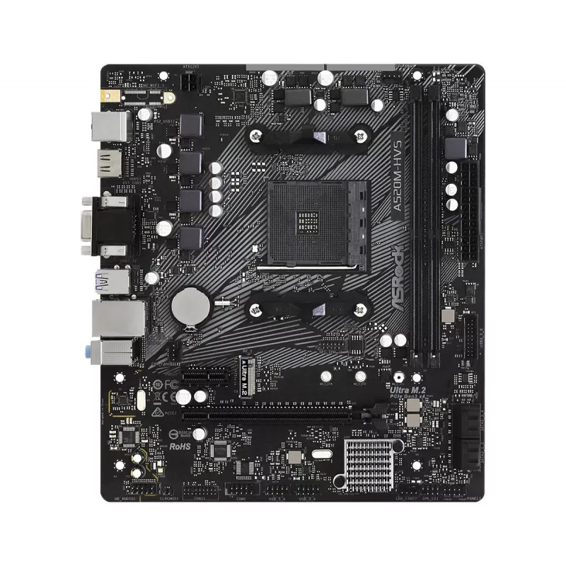 ASRock Základná doska A520M-HVS AM4 AMD A520 2 X DDR4 USB 3.2 SATA 3 7.1ch HD Audio mATX