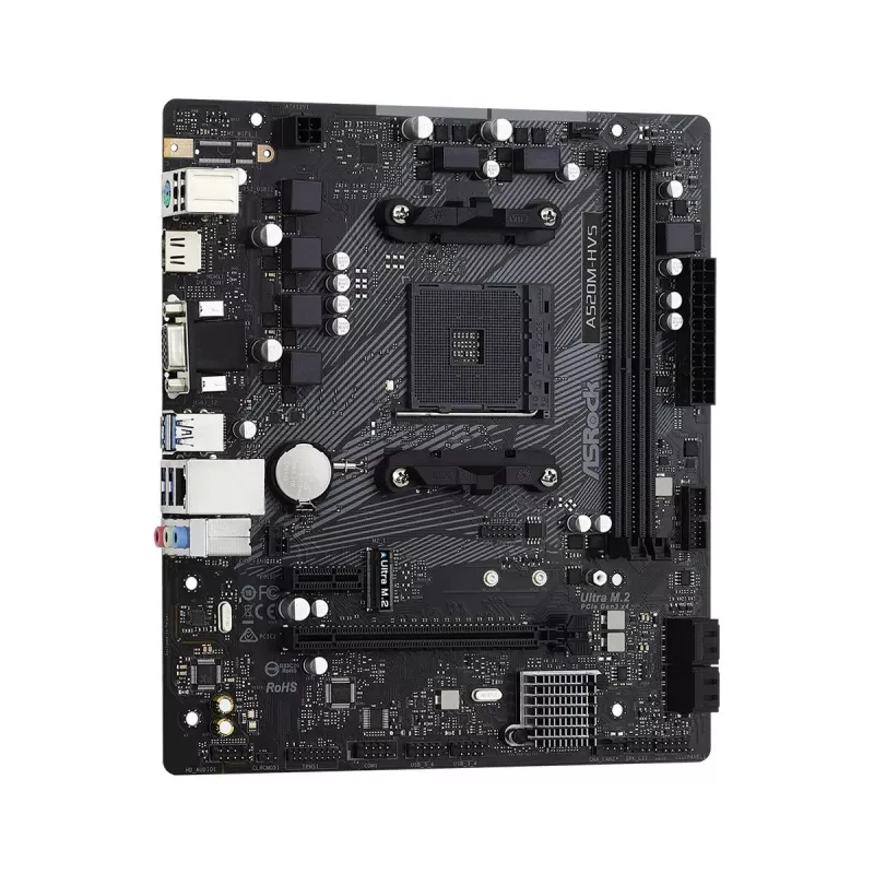 ASRock Základná doska A520M-HVS AM4 AMD A520 2 X DDR4 USB 3.2 SATA 3 7.1ch HD Audio mATX