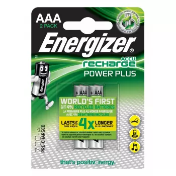 Nabíjateľná batéria Energizer Power Plus AAA NiMH 1,2 V, 2 ks, 44,5 mm x 10,5 mm, 11 g