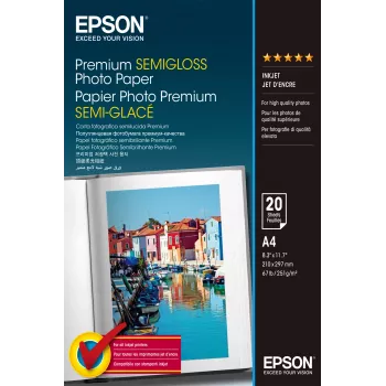Epson Premium Semi-Gloss fotografický papier – A4 – 20 listov