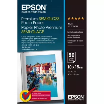 Epson Premium Semi-Gloss fotografický papier - 10x15 cm - 50 listov
