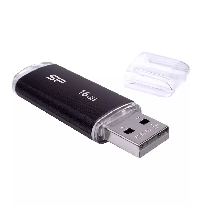 SILICON POWER Ultima U02 - 16GB USB kľúč - USB 2.0 - Čierna (moq-30)