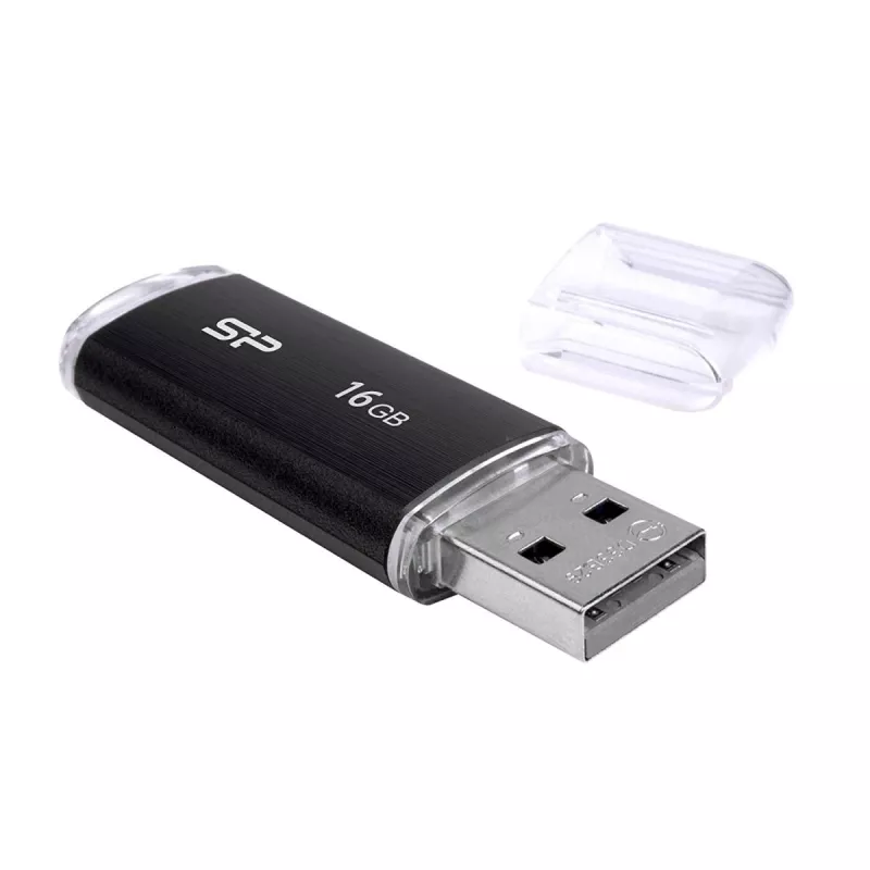SILICON POWER Ultima U02 - 16GB USB kľúč - USB 2.0 - Čierna (moq-30)
