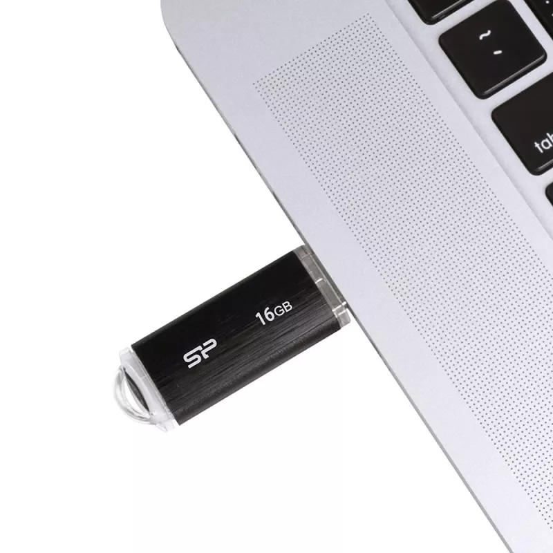 SILICON POWER Ultima U02 - 16GB USB kľúč - USB 2.0 - Čierna (moq-30)