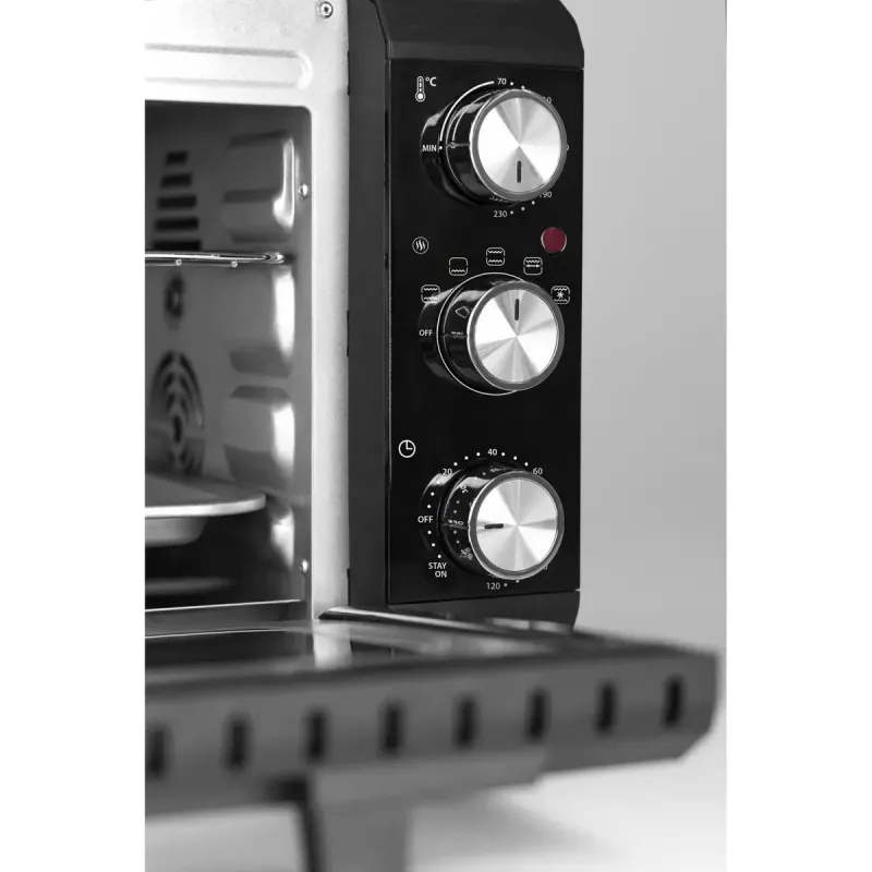 Caso TO 20 Design-Oven elektrická mini rúra, 20 l, 1500 W, teplovzdušná, rotisér, časovač, do 230 °C, kryt Cool-Touch, čierna