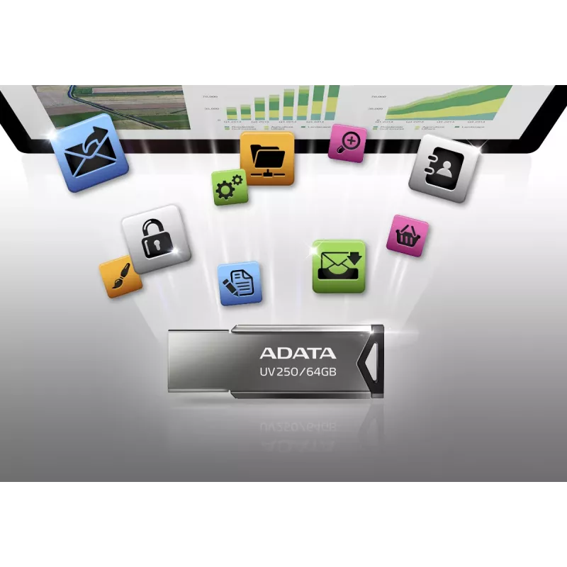 ADATA UV250 USB flash disk 16 GB USB Type-A 2.0 Strieborná