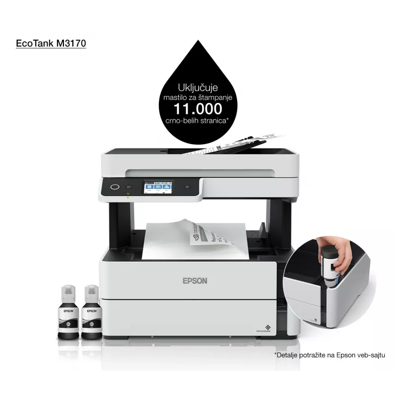 Multifunkčná tlačiareň Epson EcoTank ET-M3170 atramentová monochromatická tlač