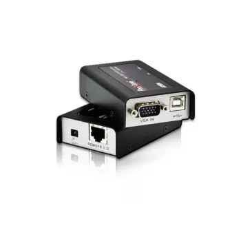 ATEN MINI USB VGA KVM extender (100 m), vysielač a prijímač, káblový, 100 m, Cat5, 1920 x 1200 pixelov, čierny