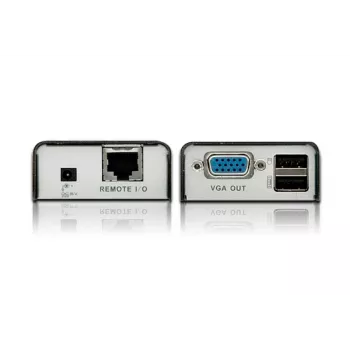 ATEN MINI USB VGA KVM extender (100 m), vysielač a prijímač, káblový, 100 m, Cat5, 1920 x 1200 pixelov, čierny