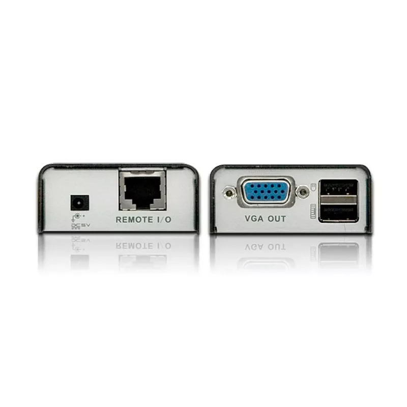 ATEN MINI USB VGA KVM extender (100 m), vysielač a prijímač, káblový, 100 m, Cat5, 1920 x 1200 pixelov, čierny