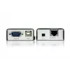 ATEN MINI USB VGA KVM extender (100 m), vysielač a prijímač, káblový, 100 m, Cat5, 1920 x 1200 pixelov, čierny