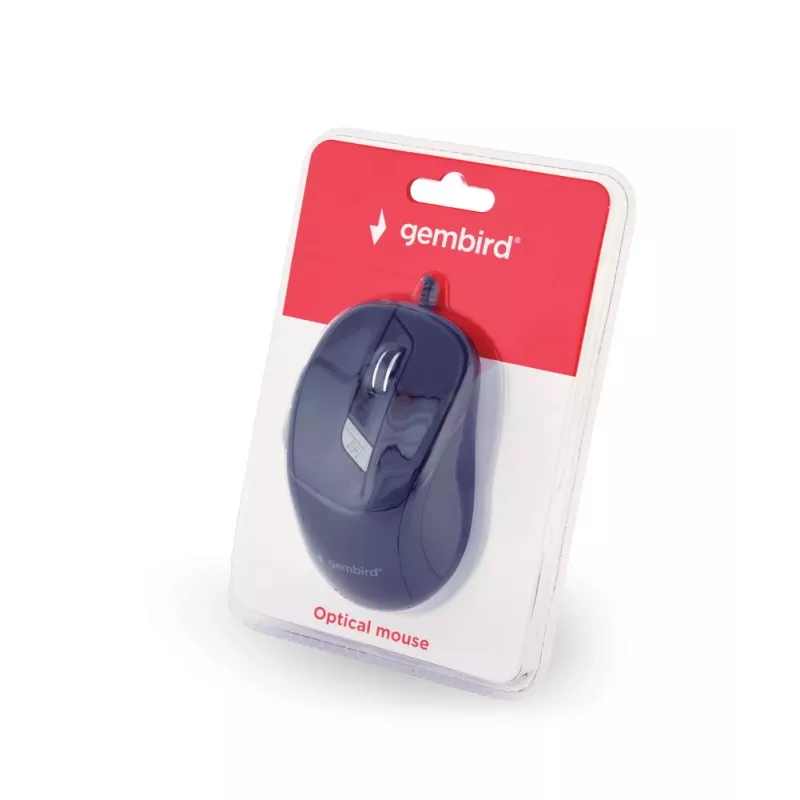 GEMBIRD USB optická myš pre pravákov MUS-4B-02 – 1200 DPI, 4 tlačidlá, káblová, čierna