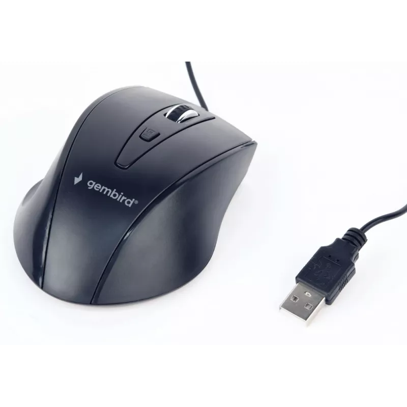 GEMBIRD USB optická myš pre pravákov MUS-4B-02 – 1200 DPI, 4 tlačidlá, káblová, čierna