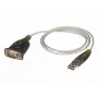 ATEN USB 2.0 na RS-232 adaptér (100 cm), čierny, kovový, 1 m, USB Type-A, DB-9, konektor samec, konektor samec