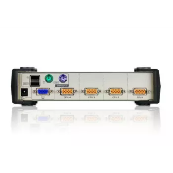ATEN 4-portový USB - PS/2 VGA KVM prepínač (KVM kábel v balení), 2048 x 1536 pixelov, QXGA, 0,45 W, čierny, sivý
