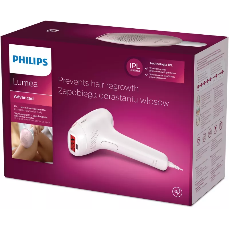 IPL epilátor Philips SC1994/00 Lumea Advanced — sieťový, nástavec na telo, 4 cm² lampa, biela/ružová