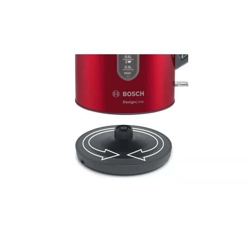 Rýchlovarná kanvica Bosch TWK4P434 — 1,7 l, 2400 W, čierna/červená