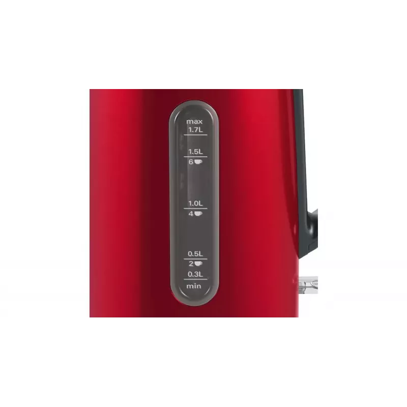 Rýchlovarná kanvica Bosch TWK4P434 — 1,7 l, 2400 W, čierna/červená